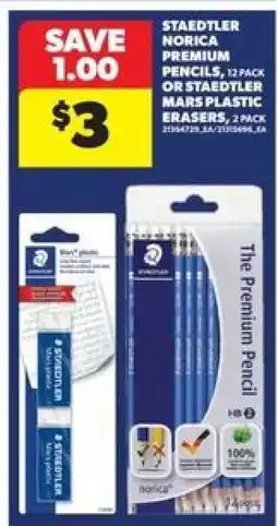 Real Canadian Superstore STAEDTLER Norica Premium Pencils or Mars Plastic Erasers offer