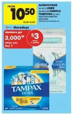 Real Canadian Superstore ALWAYS PADS OR TAMPAX TAMPONS offer