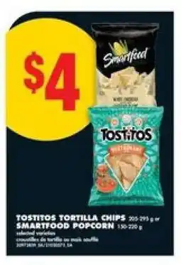 No Frills Tostitos Tortilla Chips or Smartfood Popcorn offer