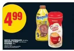 No Frills Nestlé Coffeemate / Nesquik Syrup or Powder offer