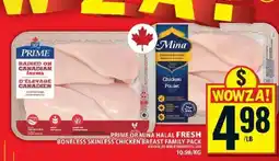 Food Basics PRIME OR MINA HALAL FRESH BONELESS SKINLESS CHICKEN BREAST FAMILY PACK offer