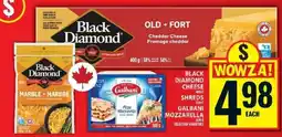 Food Basics Black Diamond Cheese & Galbani Mozzarella offer