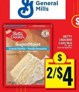 Food Basics BETTY CROCKER CAKE MIX offer