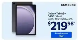 Walmart Samsung Galaxy Tab A9+ 64GB Tablet offer