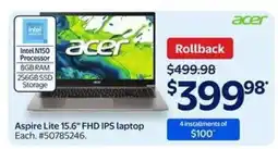 Walmart Aspire Lite 15.6 FHD IPS laptop offer