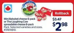 Walmart Mini Babybel cheese 6-pack or The Laughing Cow spreadable cheese 8-pack offer