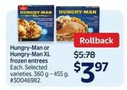 Walmart Hungry-Man or Hungry-Man XL Frozen Entrees offer