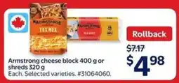 Walmart Armstrong Cheese Block or Shreds offer