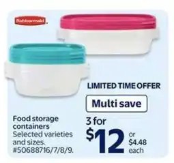 Walmart Rubbermaid Food Storage Containers offer
