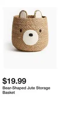 H&M Bear-Shaped Jute Storage Basket offer