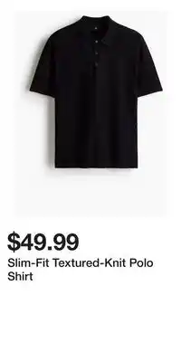 H&M Slim-Fit Textured-Knit Polo Shirt offer