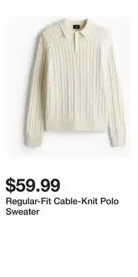 H&M Regular-Fit Cable-Knit Polo Sweater offer