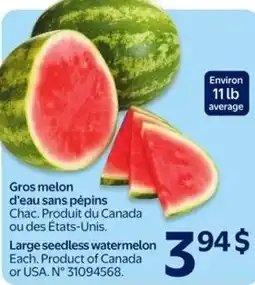 Walmart Large seedless watermelon offer