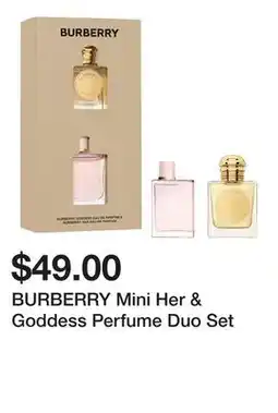 Sephora BURBERRY Mini Her & Goddess Perfume Duo Set offer