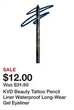Sephora KVD Beauty Tattoo Pencil Liner Waterproof Long-Wear Gel Eyeliner offer