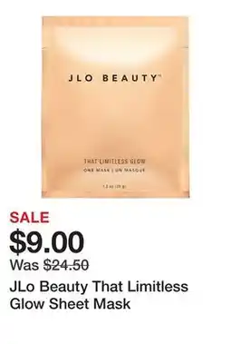Sephora JLo Beauty That Limitless Glow Sheet Mask offer
