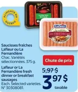 Walmart Lafleur or La Fernandière fresh dinner or breakfast sausages offer