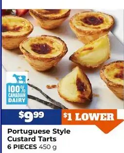 M & M Food Market Portuguese Style Custard Tarts 6 PIECES 450 g offer