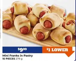 M & M Food Market Mini Franks in Pastry 15 PIECES 279 g offer