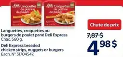 Walmart Deli Express breaded chicken strips, nuggets or burgers offer