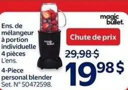 Walmart magic bullet. 4-Piece personal blender Set offer