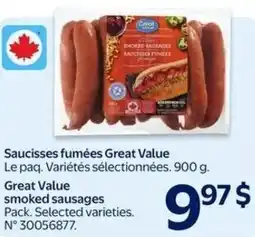 Walmart Great Value smoked sausages offer