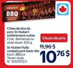 Walmart St-Hubert fully cooked pork back ribs offer