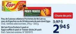 Walmart McCain Pizza Pockets or Eggo waffles 8-pack or Toaster Sticks offer