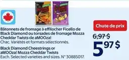 Walmart Black Diamond Cheestrings or aMOOza! Mozza Cheddar Twists offer
