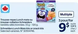 Walmart Schneiders Lunch Mate kits or snack kits offer