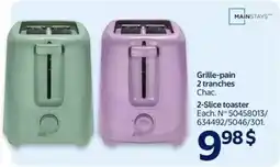 Walmart Mainstays 2 slice toaster offer