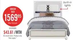 The Brick Ava Panel Bed with Headboard & Frame, LED, Glam, White - Queen Size offer