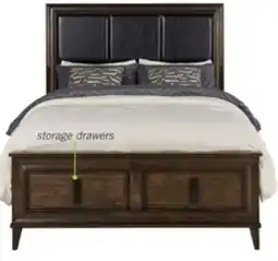 The Brick Kane Platform Storage Bed with Headboard & Frame, Vegan Leather, Brown - Queen Size offer