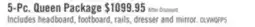 The Brick Olivia 5pc Bedroom Set with Bed, Dresser & Mirror, Made in Canada, White - Queen Size offer
