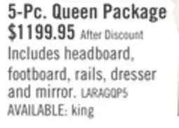 The Brick Lara 5pc Bedroom Set with Bed, Dresser & Mirror, Antique Grey - Queen Size offer