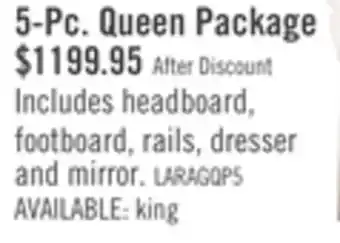 The Brick Lara 5pc Bedroom Set with Bed, Dresser & Mirror, Antique Grey - Queen Size offer