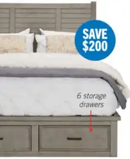The Brick Levi Platform Storage Bed with Headboard & Frame, Wooden, Drift Grey - Queen Size offer