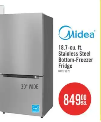 The Brick Midea 18.7 Cu. Ft. Bottom-Freezer Refrigerator - MRB19B7AST offer