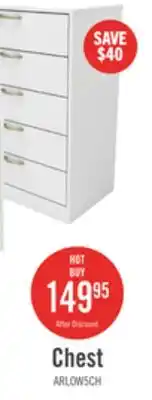 The Brick Arlo Bedroom Chest of Drawers, 5-Drawer, 23.6W x 36.2H, Made in Canada - White offer