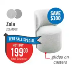The Brick Zola Gliding Dining Chair with Polyester Fabric - Cloud Grey offer