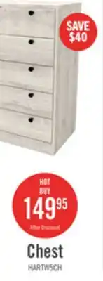The Brick Hart Bedroom Chest of Drawers, 5-Drawer, 24.6W x 36.2H, Made in Canada - White offer