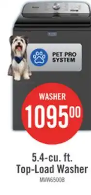 The Brick Maytag 5.4 Cu. Ft. Pet Pro Top-Load Washer - Volcano Black - MVW6500MBK offer
