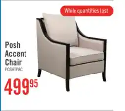 The Brick Posh 28.14 Fabric Accent Chair with Removable Back and Seat Cushions and Wood Legs - Beige offer