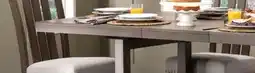 The Brick Alto 6pc Dining Set with Table, Bench & 4 Chairs, 65-83W Extension, Trestle Base - Grey offer