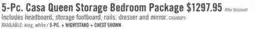 The Brick Casa 5pc Bedroom Set with Bed, Dresser & Mirror, Wood, Black - Queen Size offer