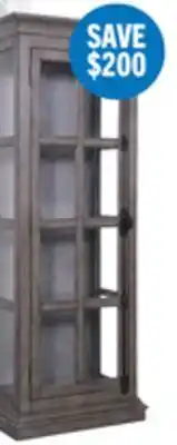 The Brick Scarlett 27.5 Curio Cabinet with Glass Shelves - Grey offer