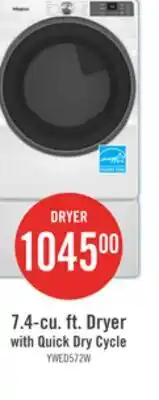 The Brick Whirlpool 5.2 Cu. Ft. Smart Front-Load Washer and 7.4 Cu. Ft. Electric Dryer - White offer