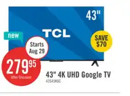 The Brick TCL 43 S45K 4K UHD Google Smart TV offer