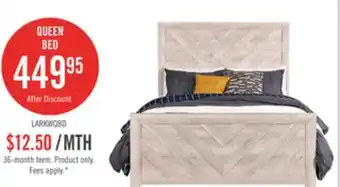 The Brick Lark Panel Bed with Headboard & Frame, Chevron Pattern, Rustic White - Queen Size offer