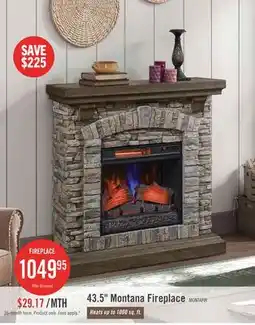 The Brick Montana 43.5 Rustic Electric Fireplace - Grey Stone offer